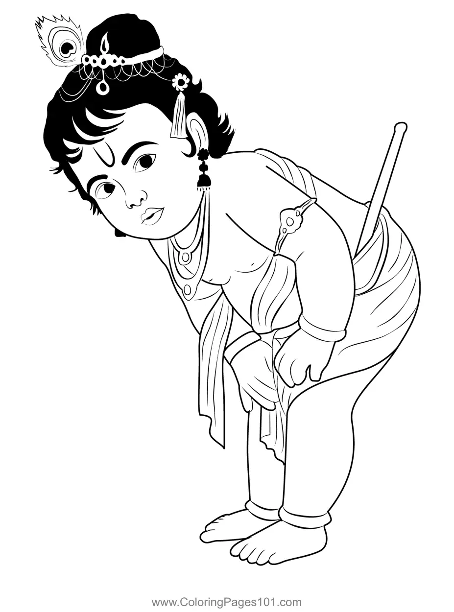 Krishna Janmashtami Coloring Pages 6