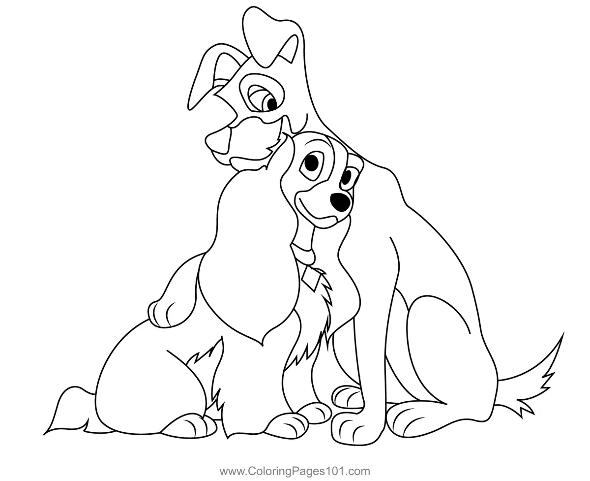 Lady and the Tramp Coloring Pages 2