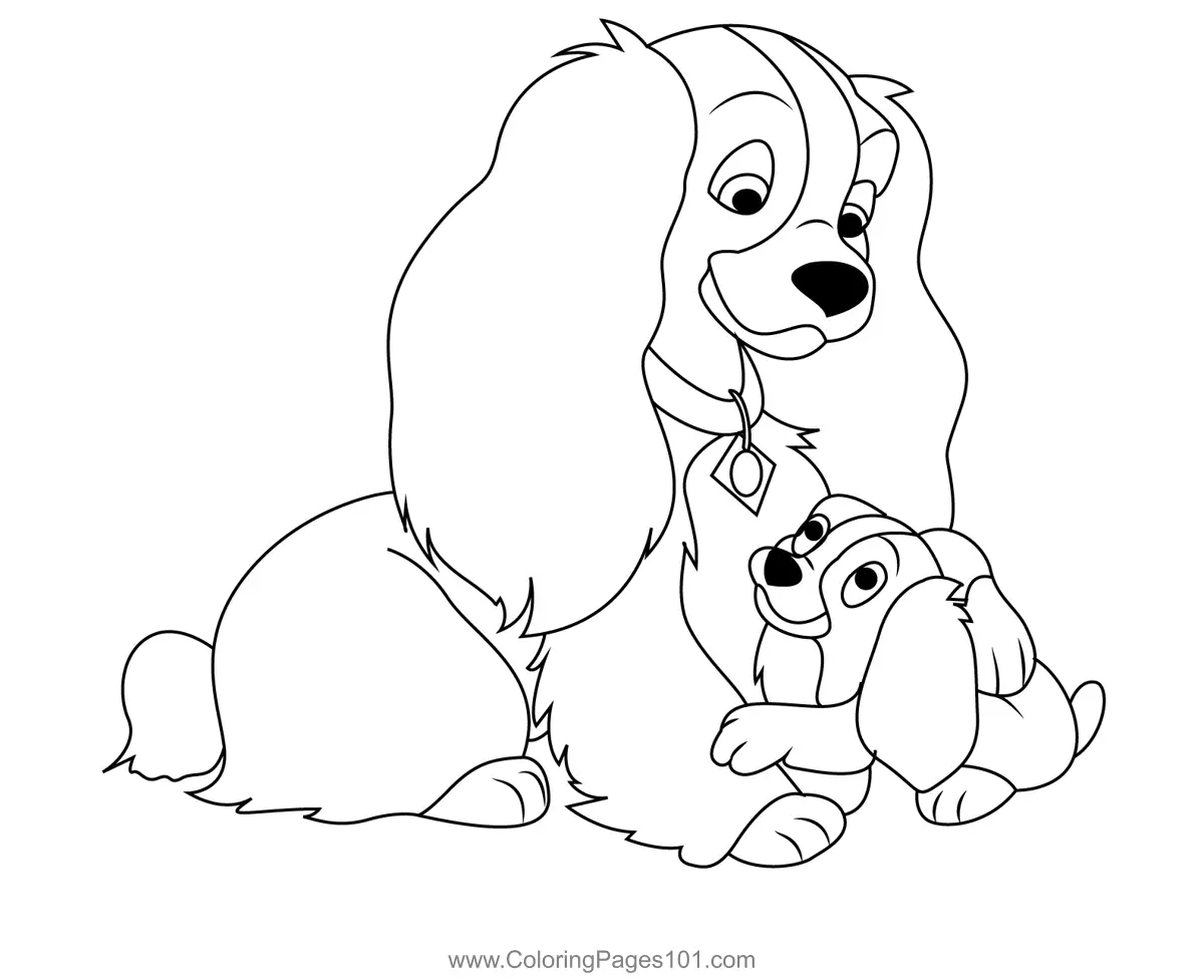 Lady and the Tramp Coloring Pages 4
