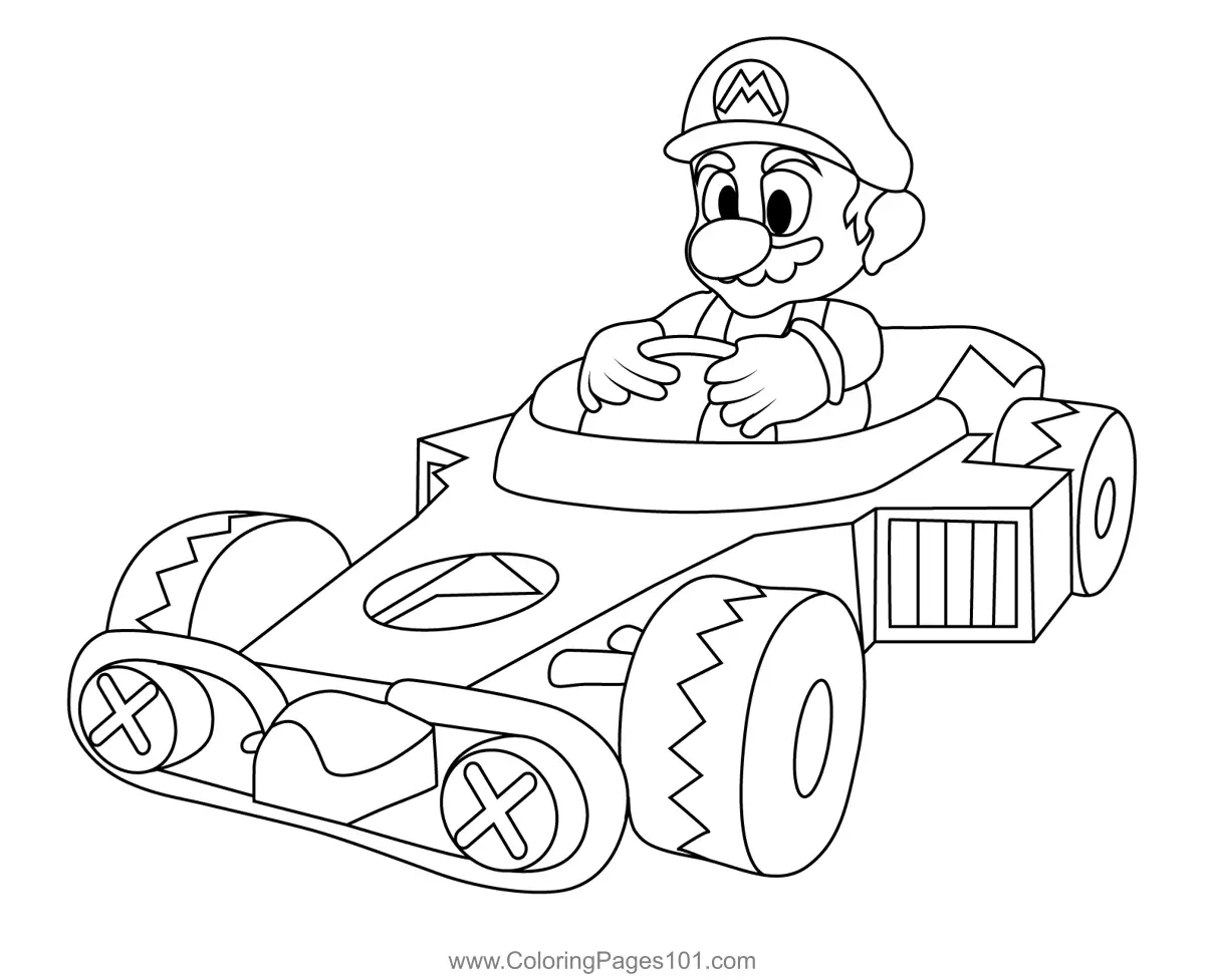 Mario Kart Coloring Pages 4