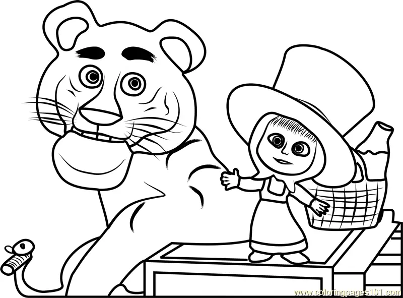 Masha and the Bear Coloring Pages 2