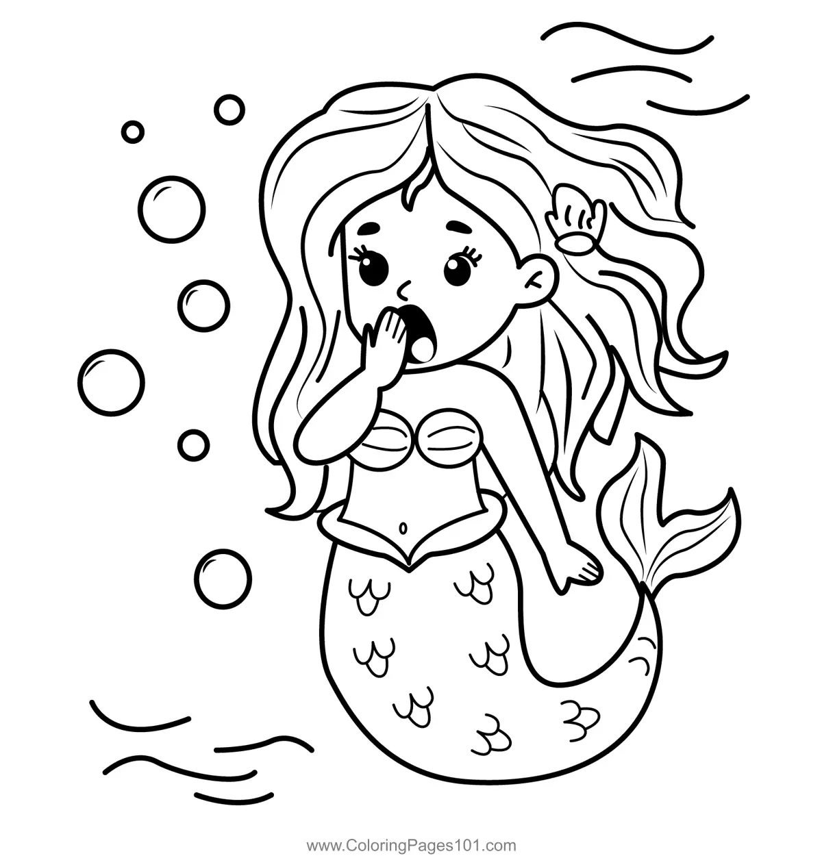 Mermaids Coloring Pages 1