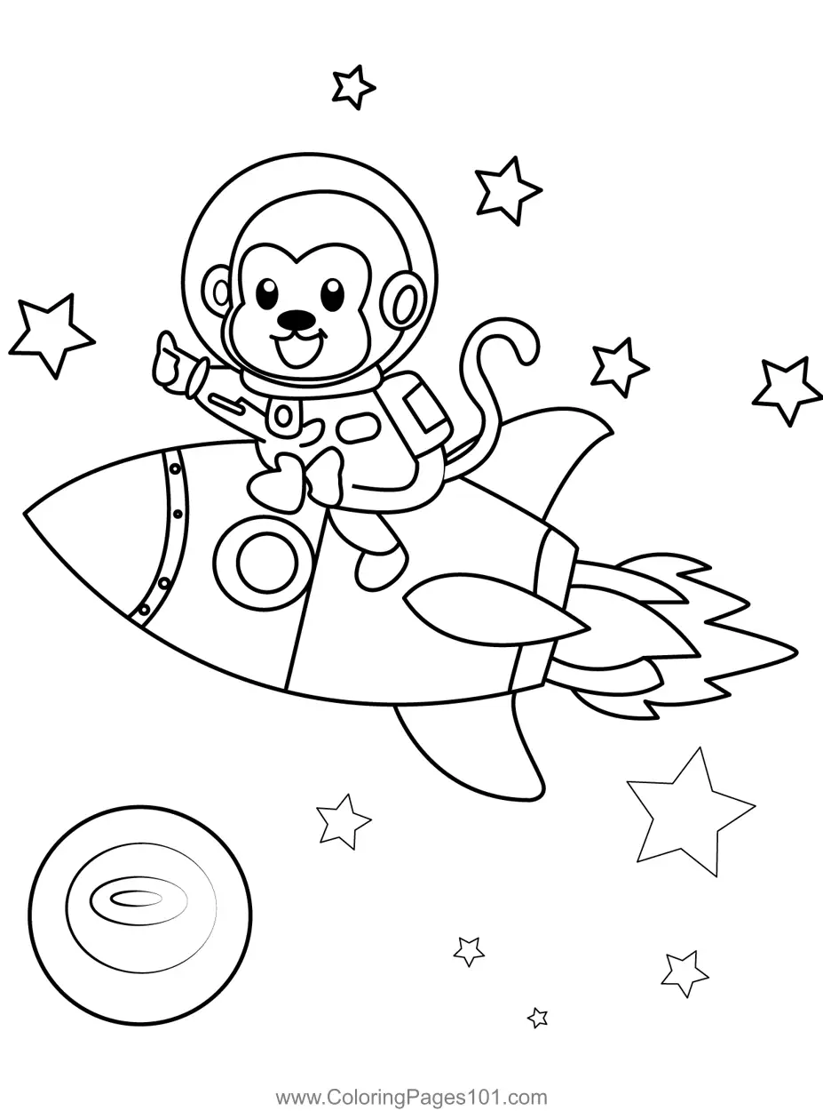 Monkey Coloring Pages 1