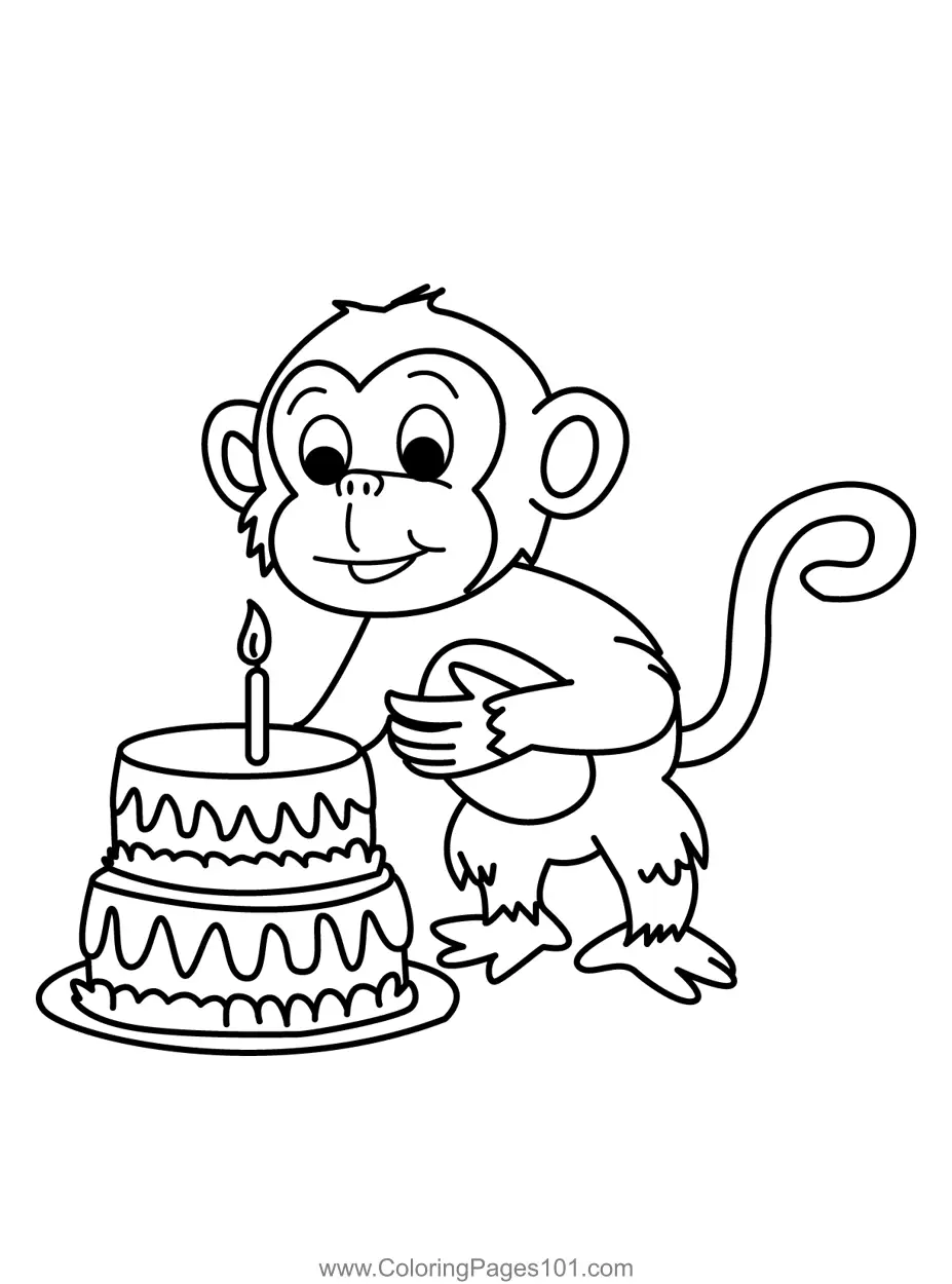 Monkey Coloring Pages 3