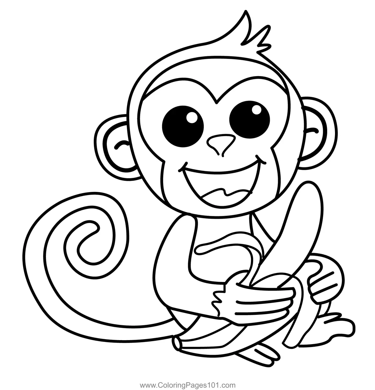 Monkey Coloring Pages 7