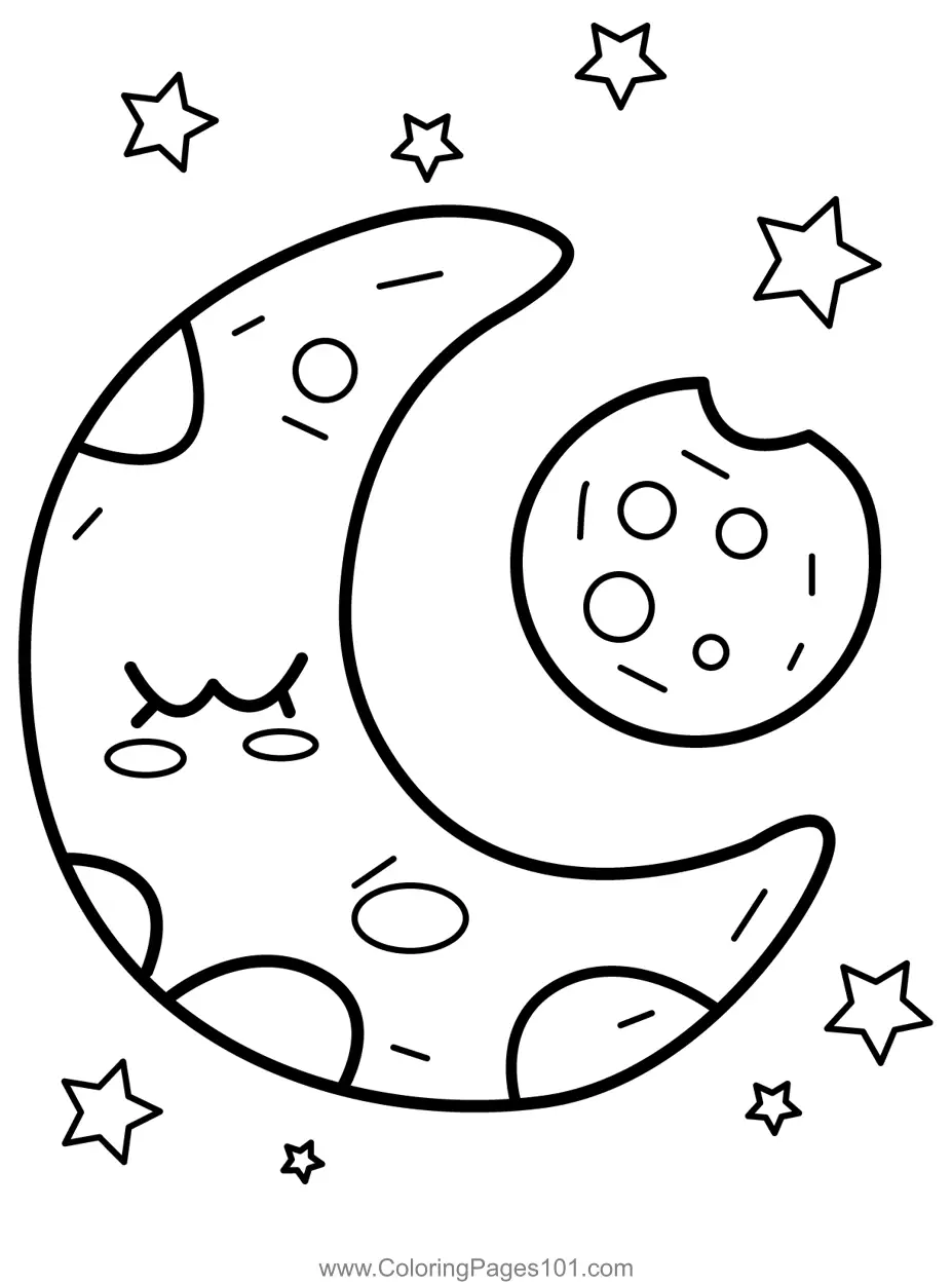 Moon Coloring Pages 6