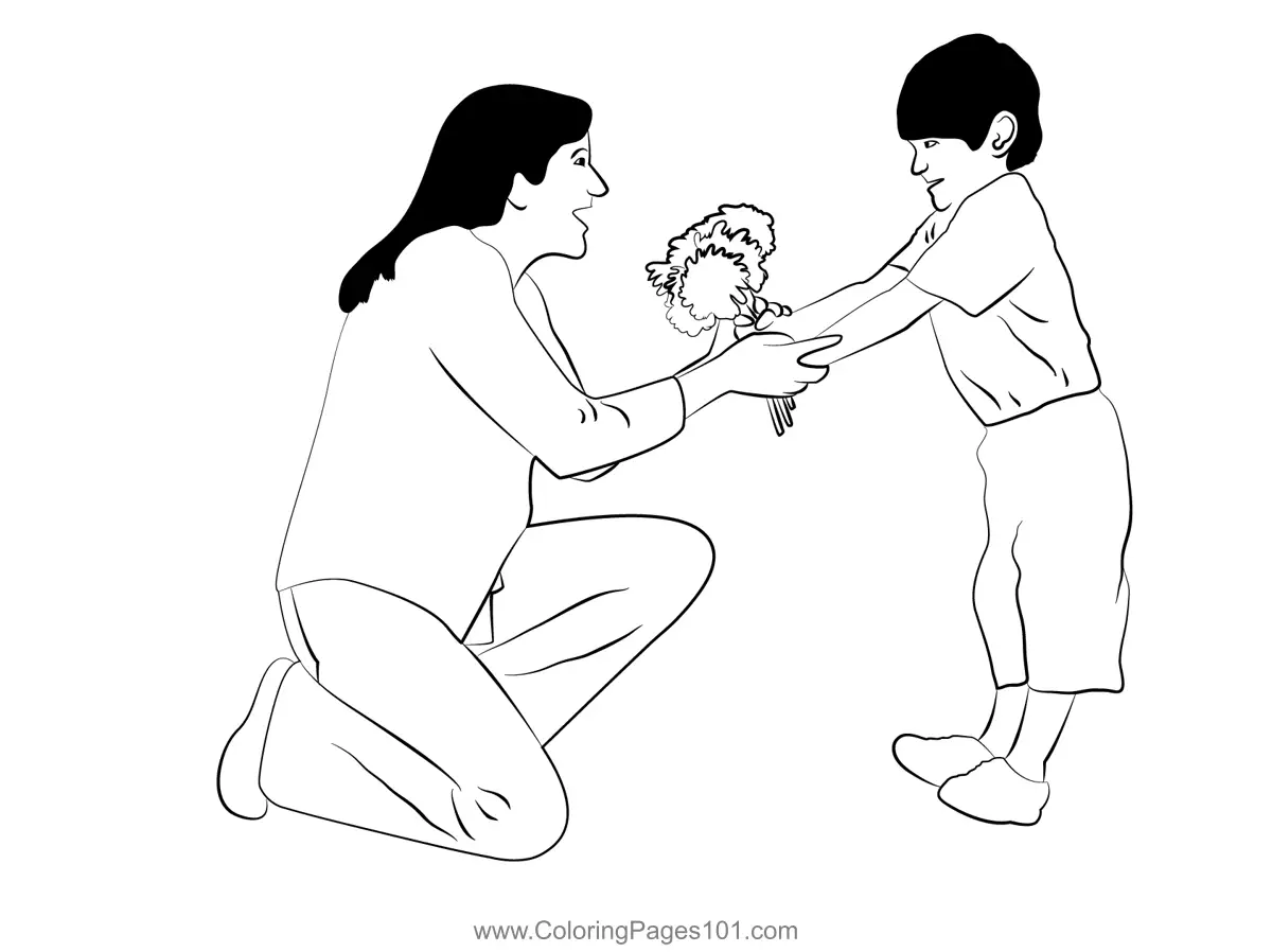 Mothers Day Coloring Pages 11