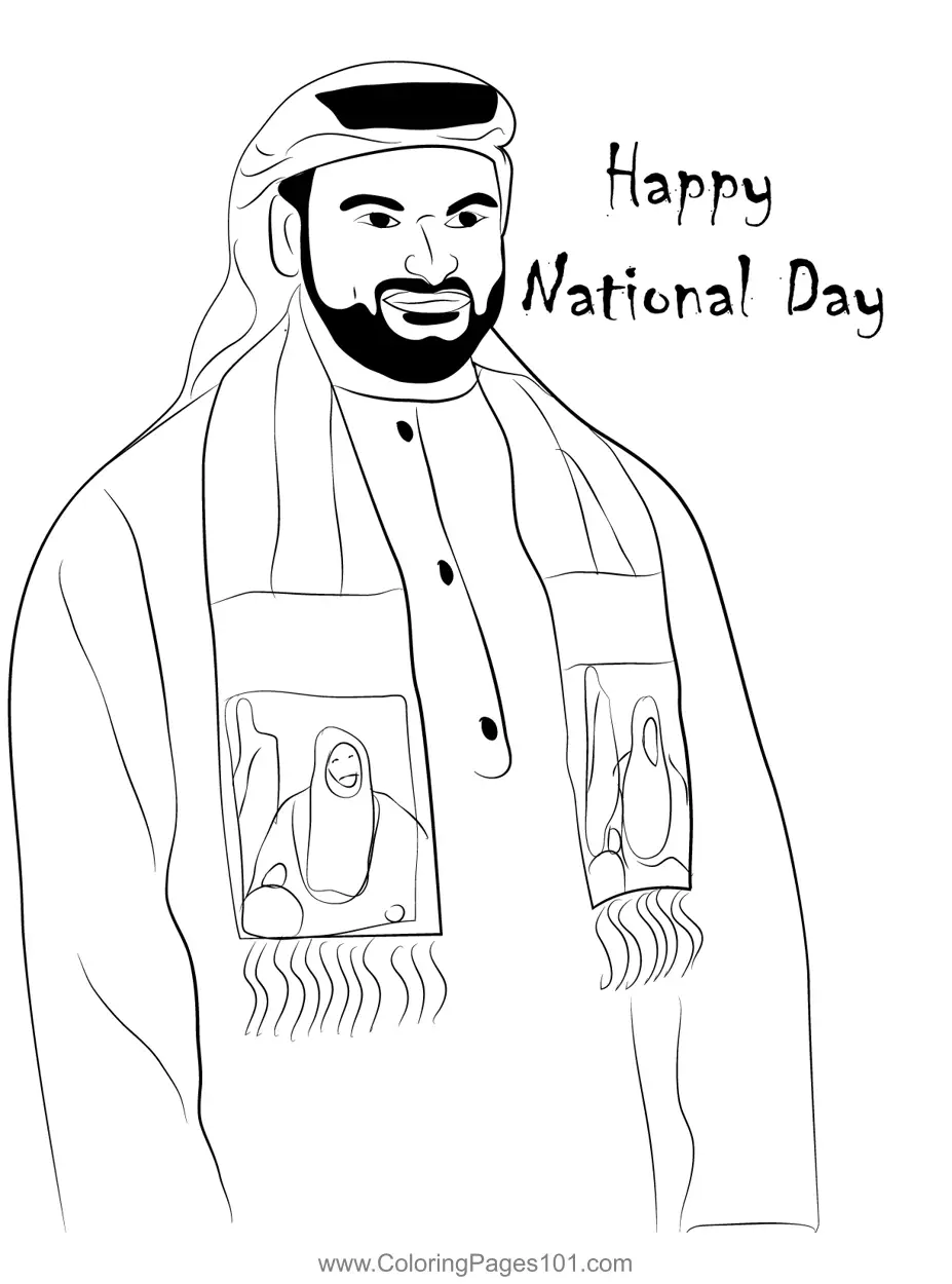 National Day - UAE Coloring Pages 1