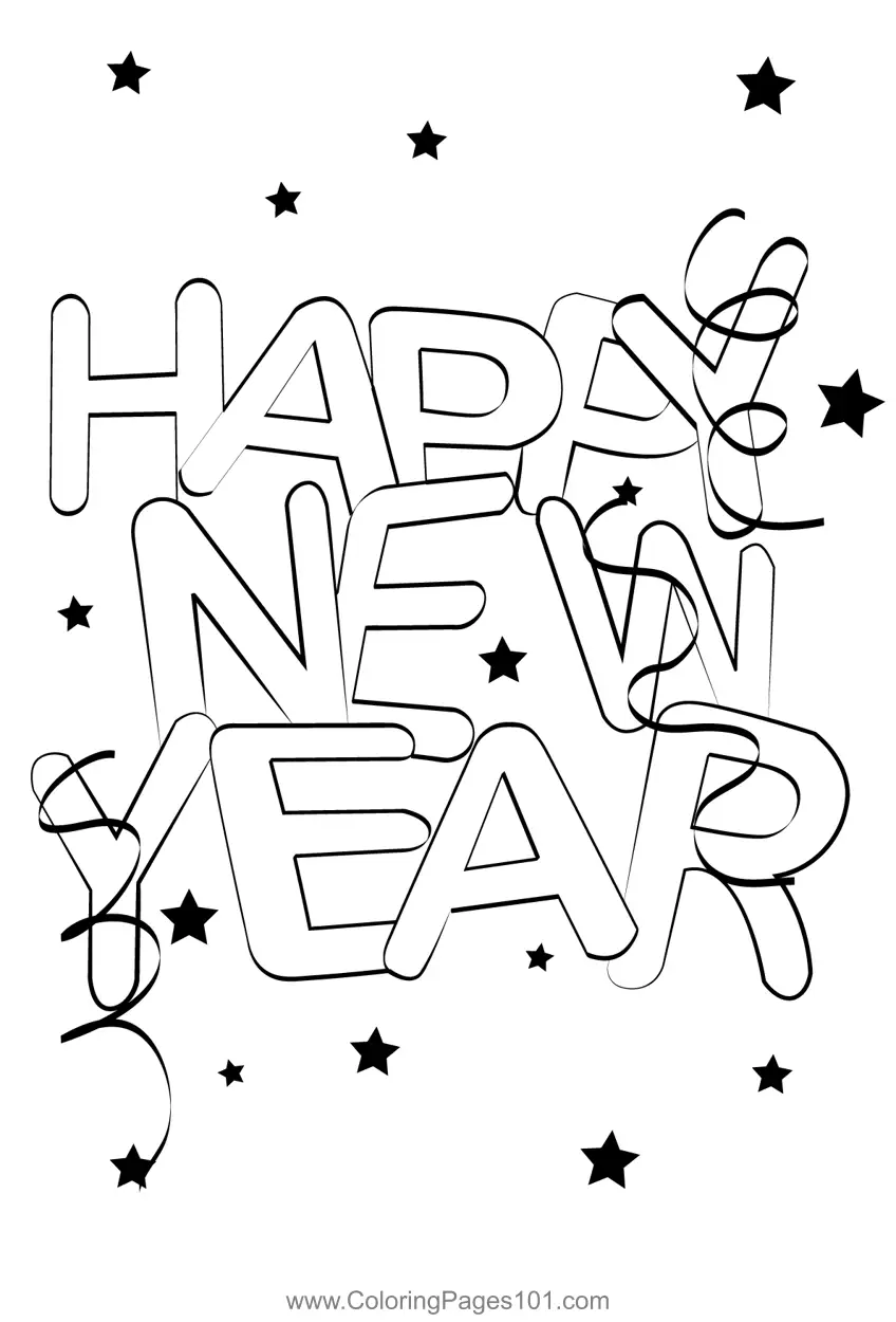 New Year Coloring Pages 4