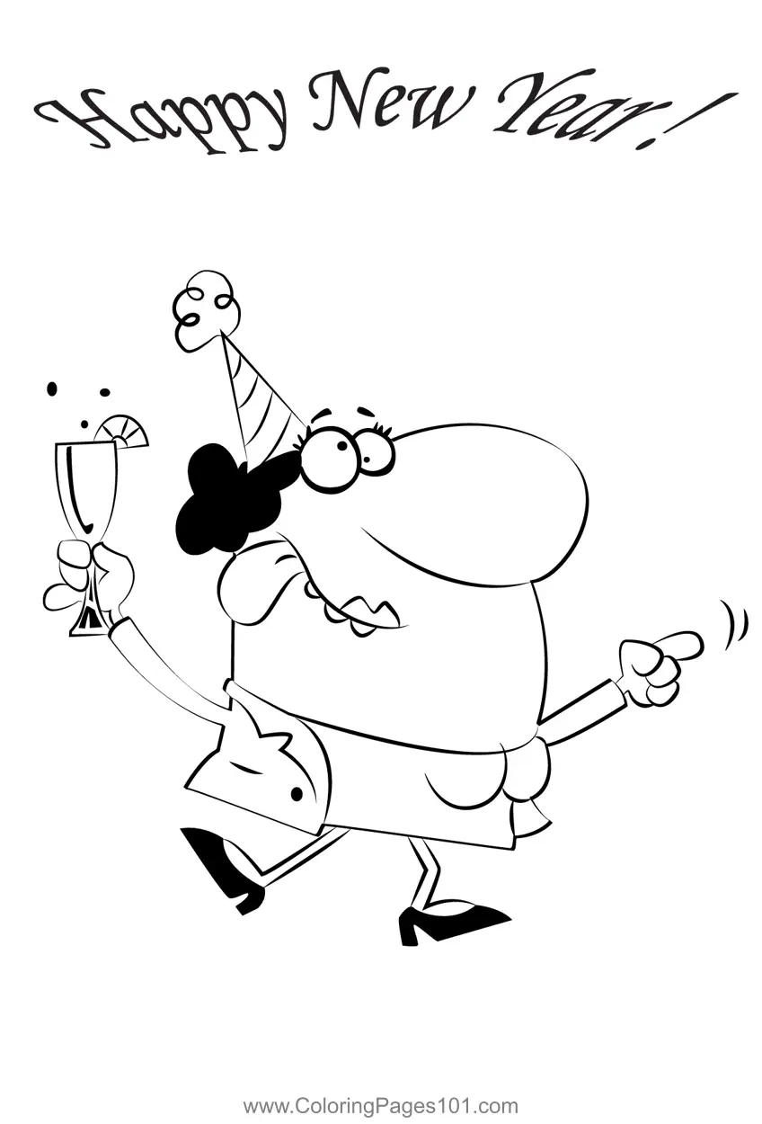 New Year Coloring Pages 9