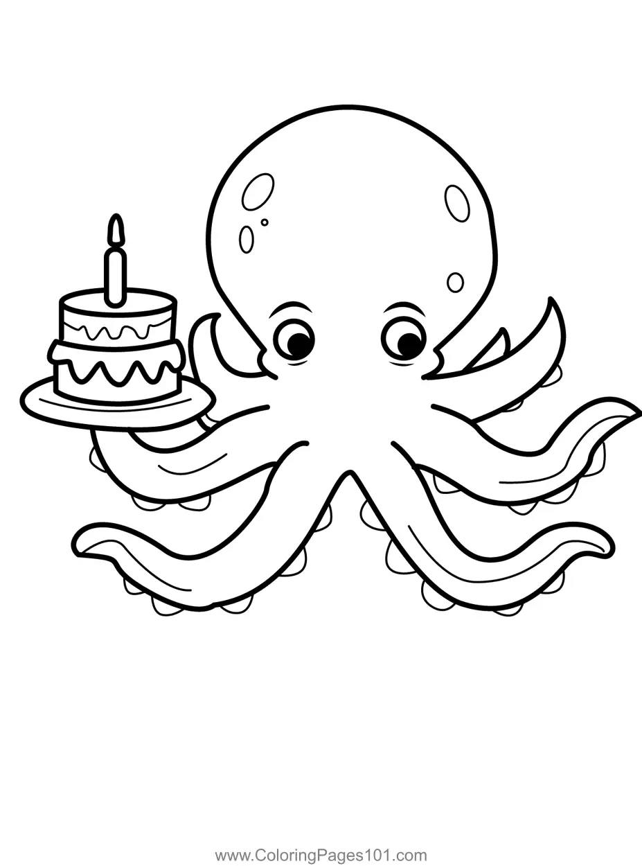 Octopus Coloring Pages 4