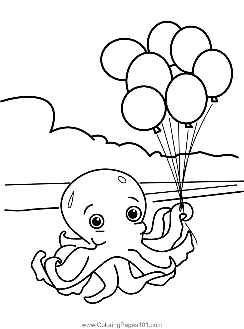 Octopus Coloring Pages 5