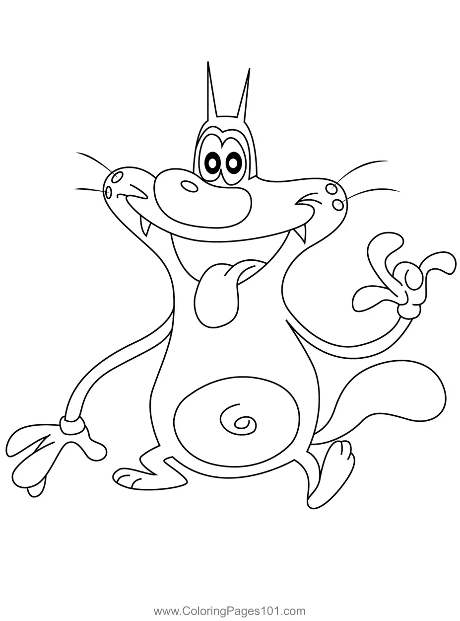 Oggy and the Cockroaches Coloring Pages 1
