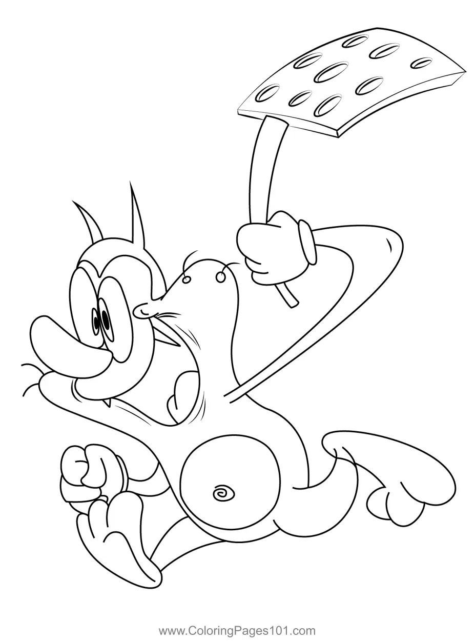 Oggy and the Cockroaches Coloring Pages 2