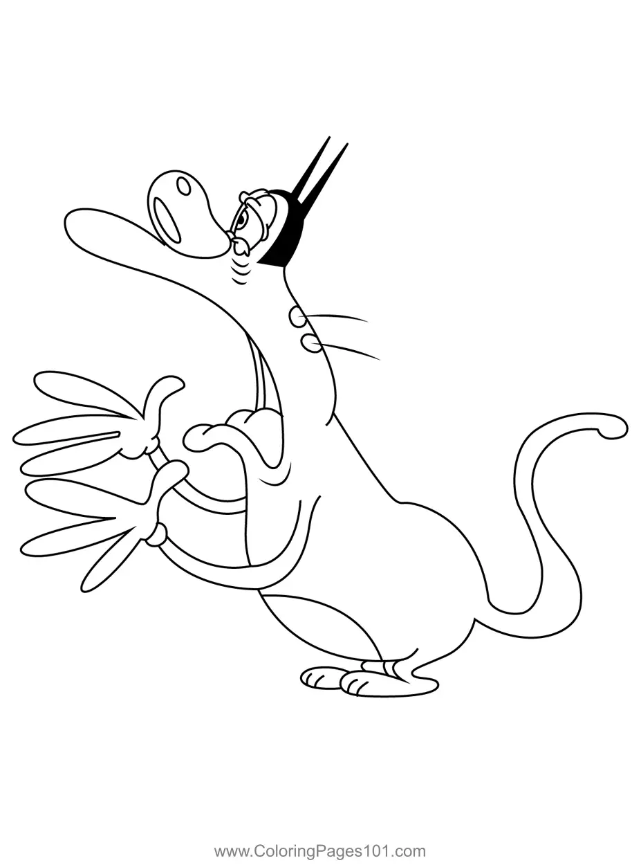 Oggy and the Cockroaches Coloring Pages 3