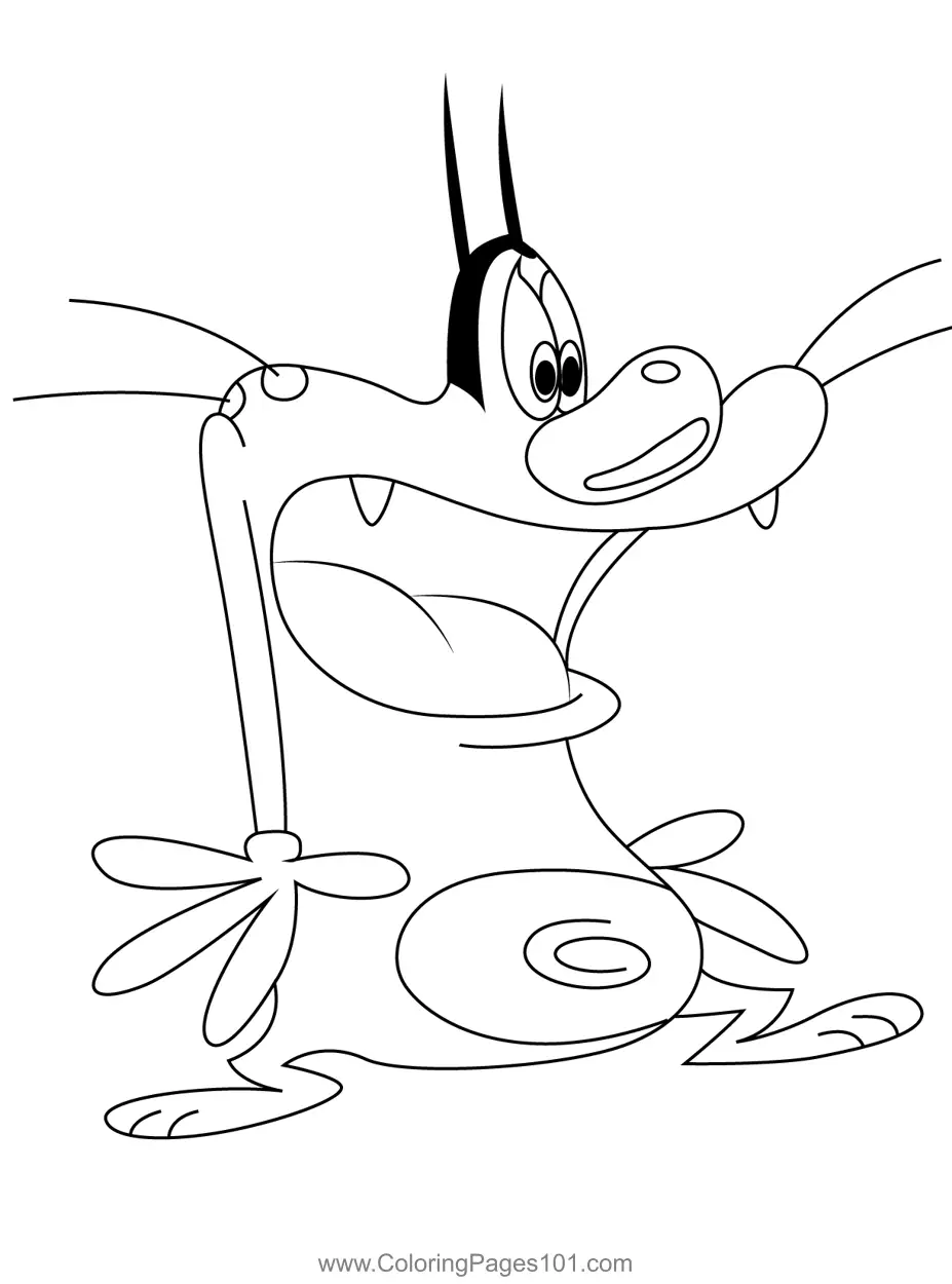 Oggy and the Cockroaches Coloring Pages 4