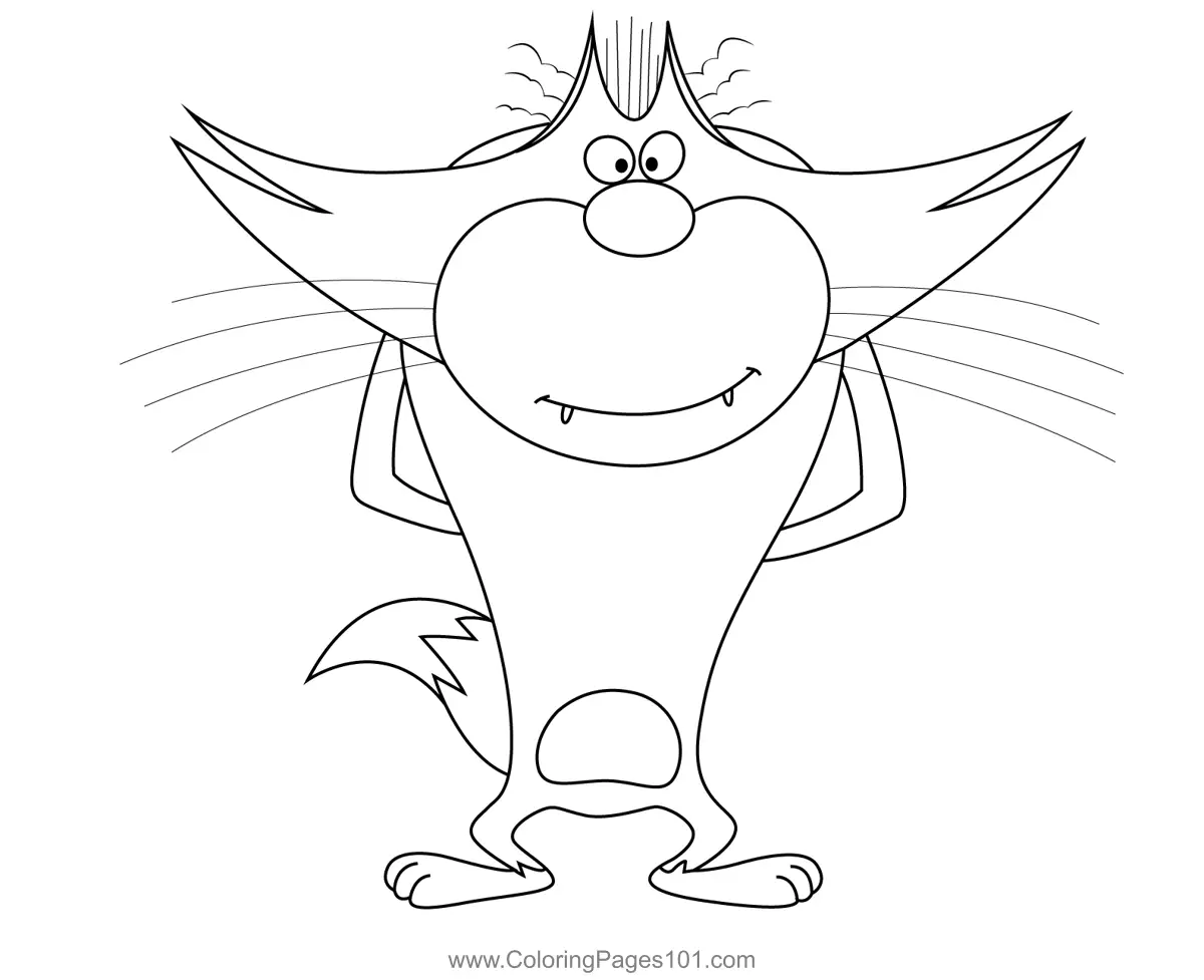 Oggy and the Cockroaches Coloring Pages 5