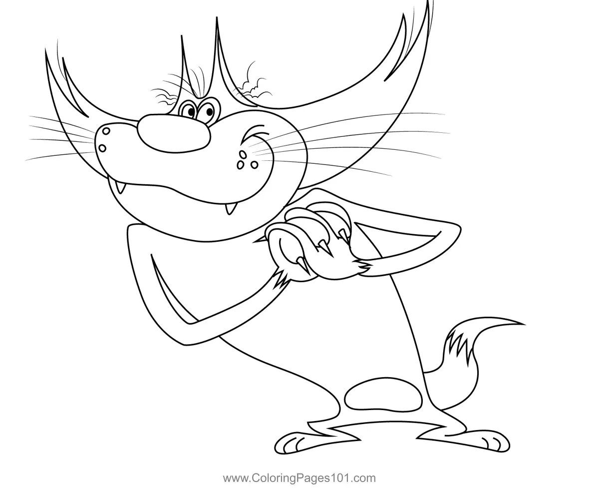 Oggy and the Cockroaches Coloring Pages 6