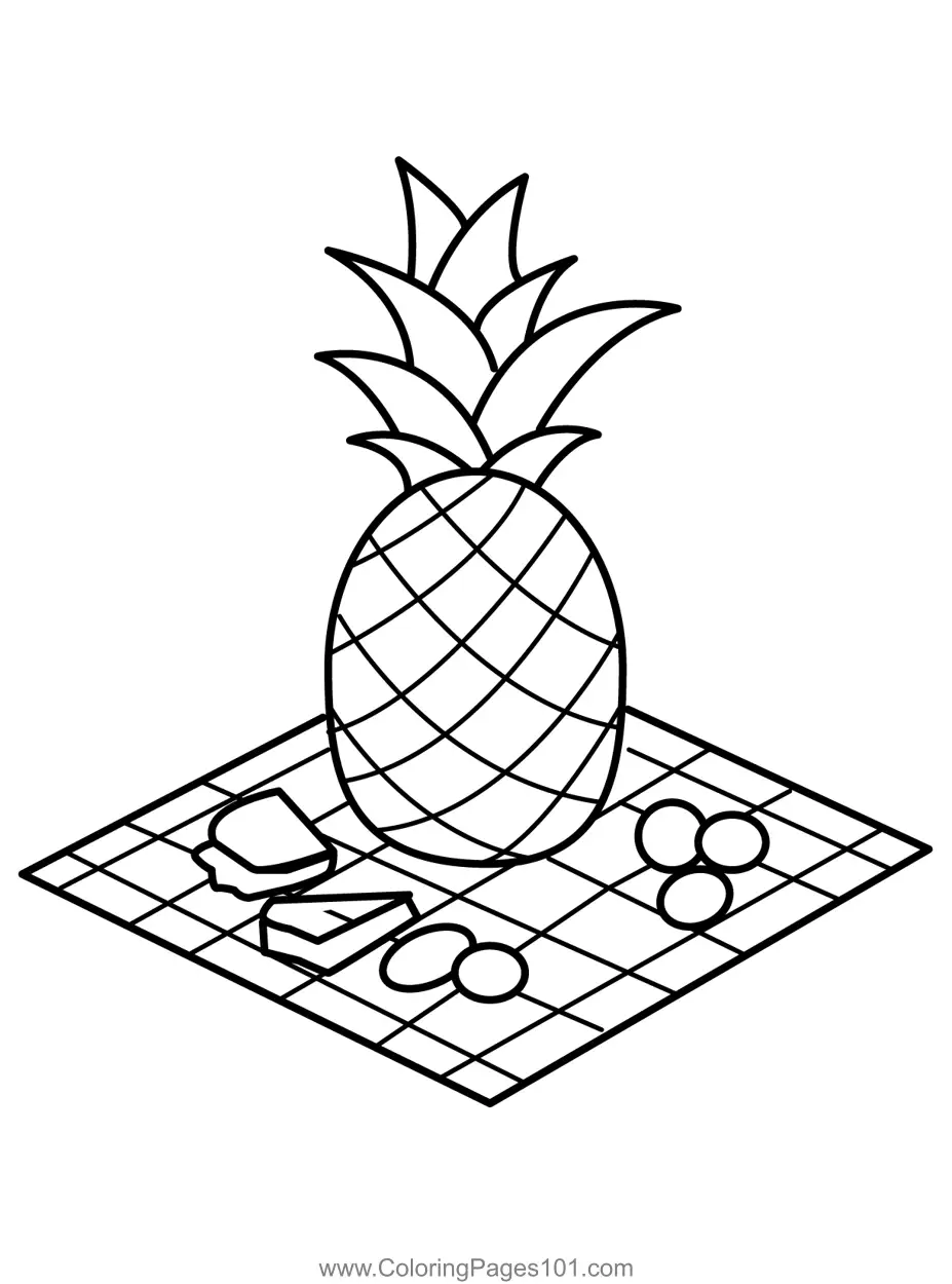 Pineapple Coloring Pages 2
