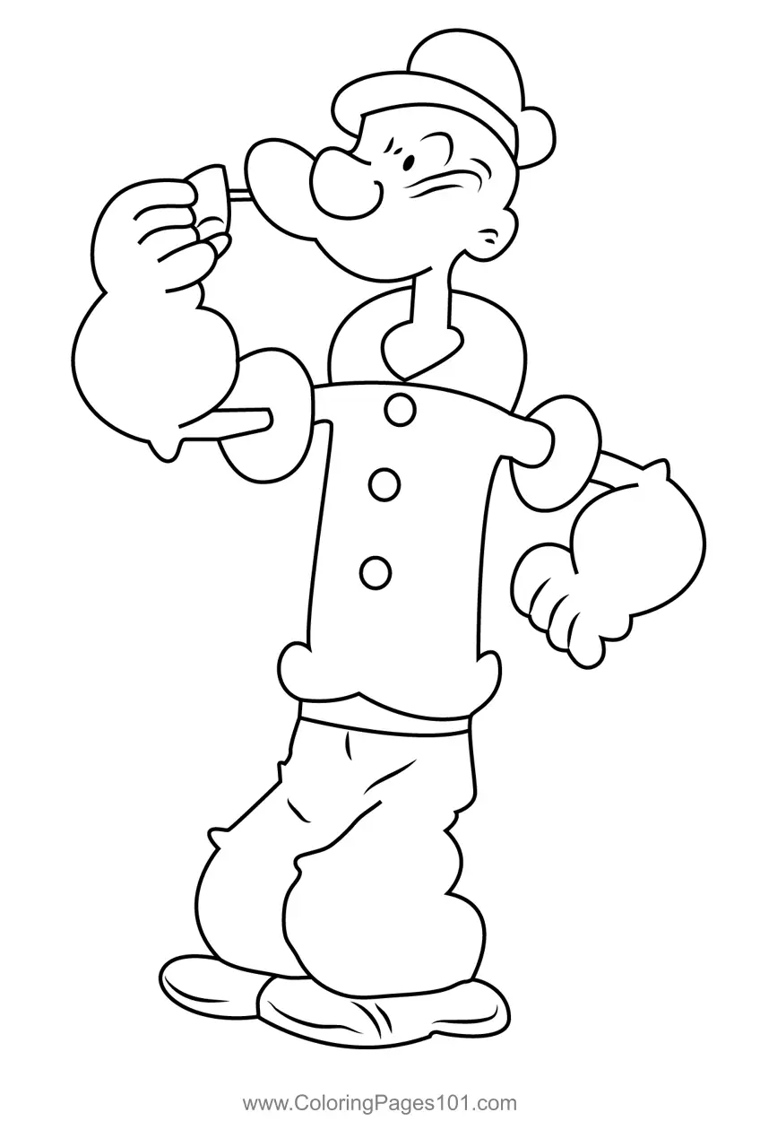 Popeye the Sailor Coloring Pages 1