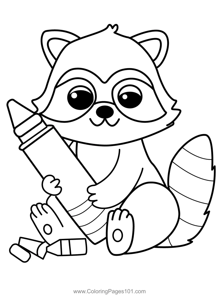 Raccoon Coloring Pages 3