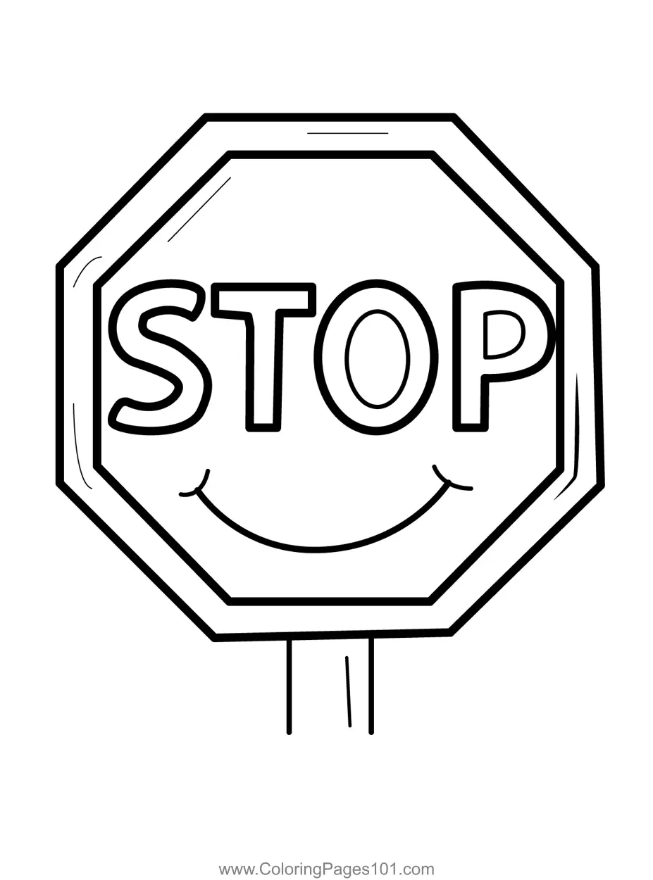 Road Signs Coloring Pages 1