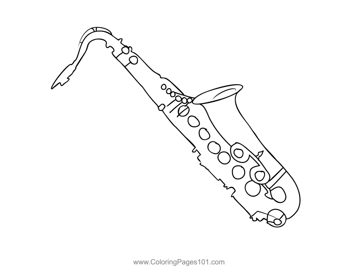Saxophone Coloring Pages 3