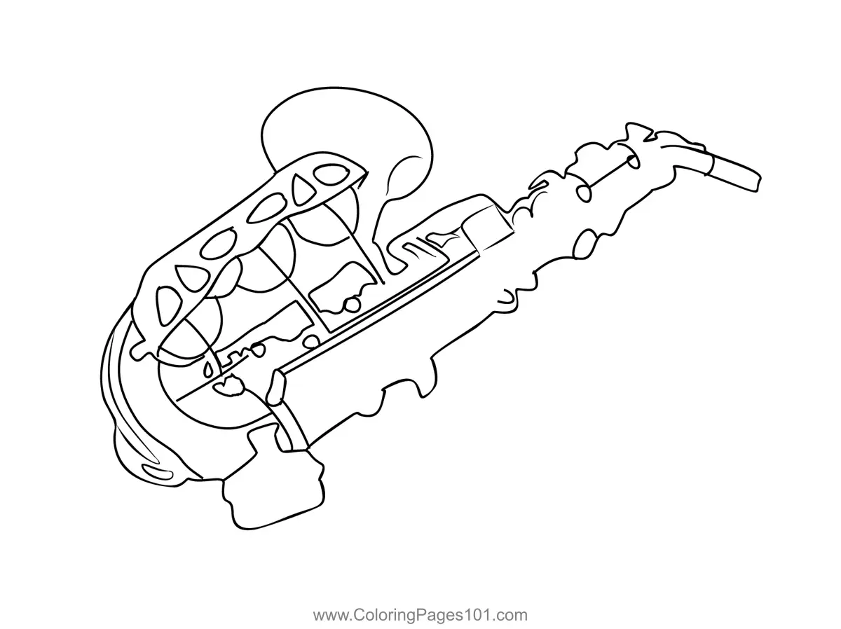 Saxophone Coloring Pages 8