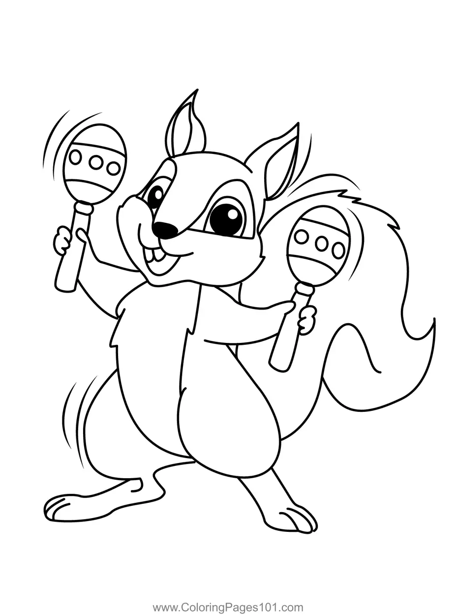 Squirrel Coloring Pages 1