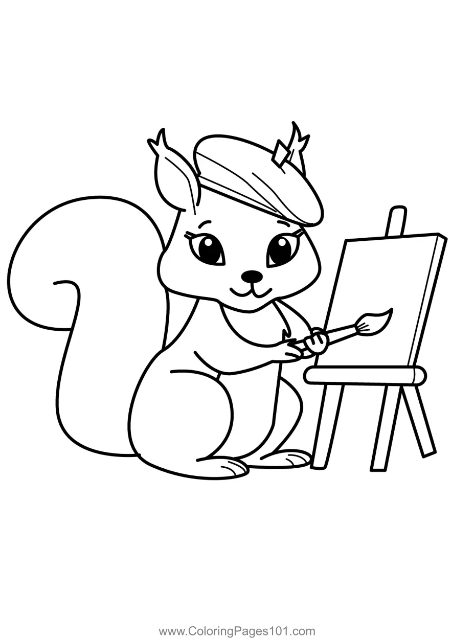 Squirrel Coloring Pages 3