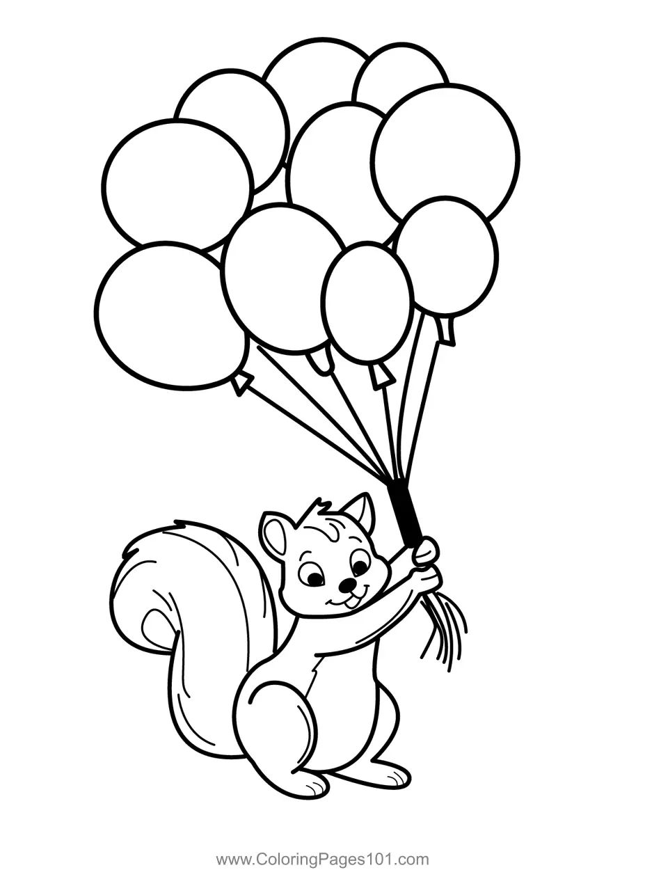 Squirrel Coloring Pages 6