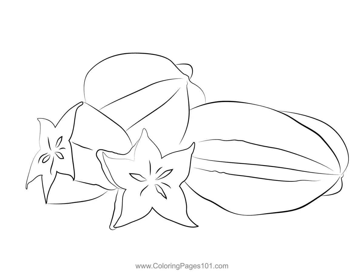 Star Fruit Coloring Pages 2