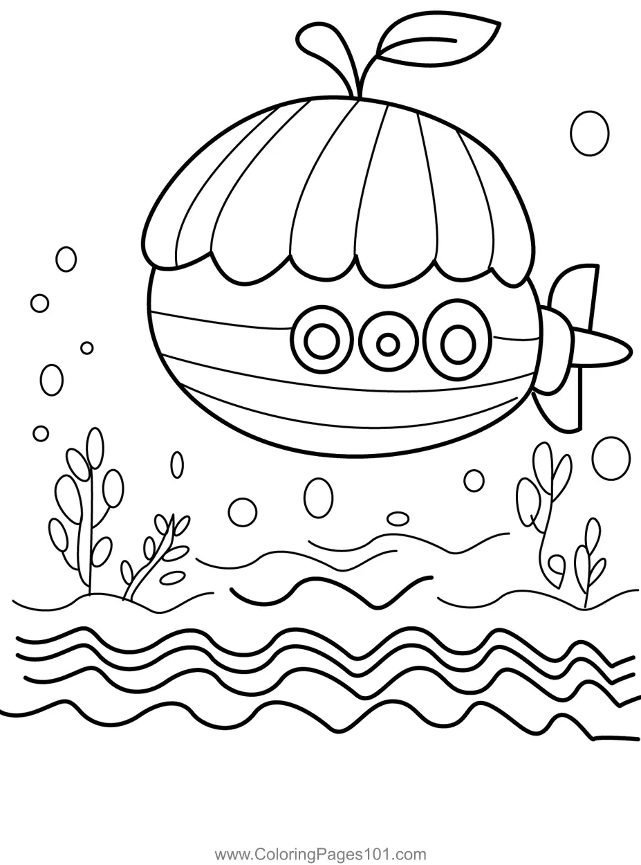 Submarine Coloring Pages 2