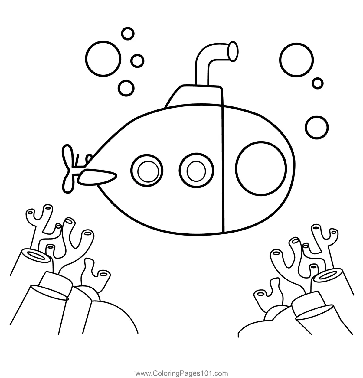 Submarine Coloring Pages 3