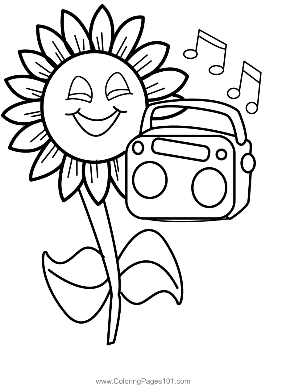 Sunflowers Coloring Pages 4