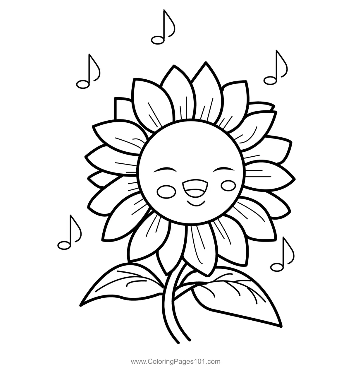 Sunflowers Coloring Pages 7