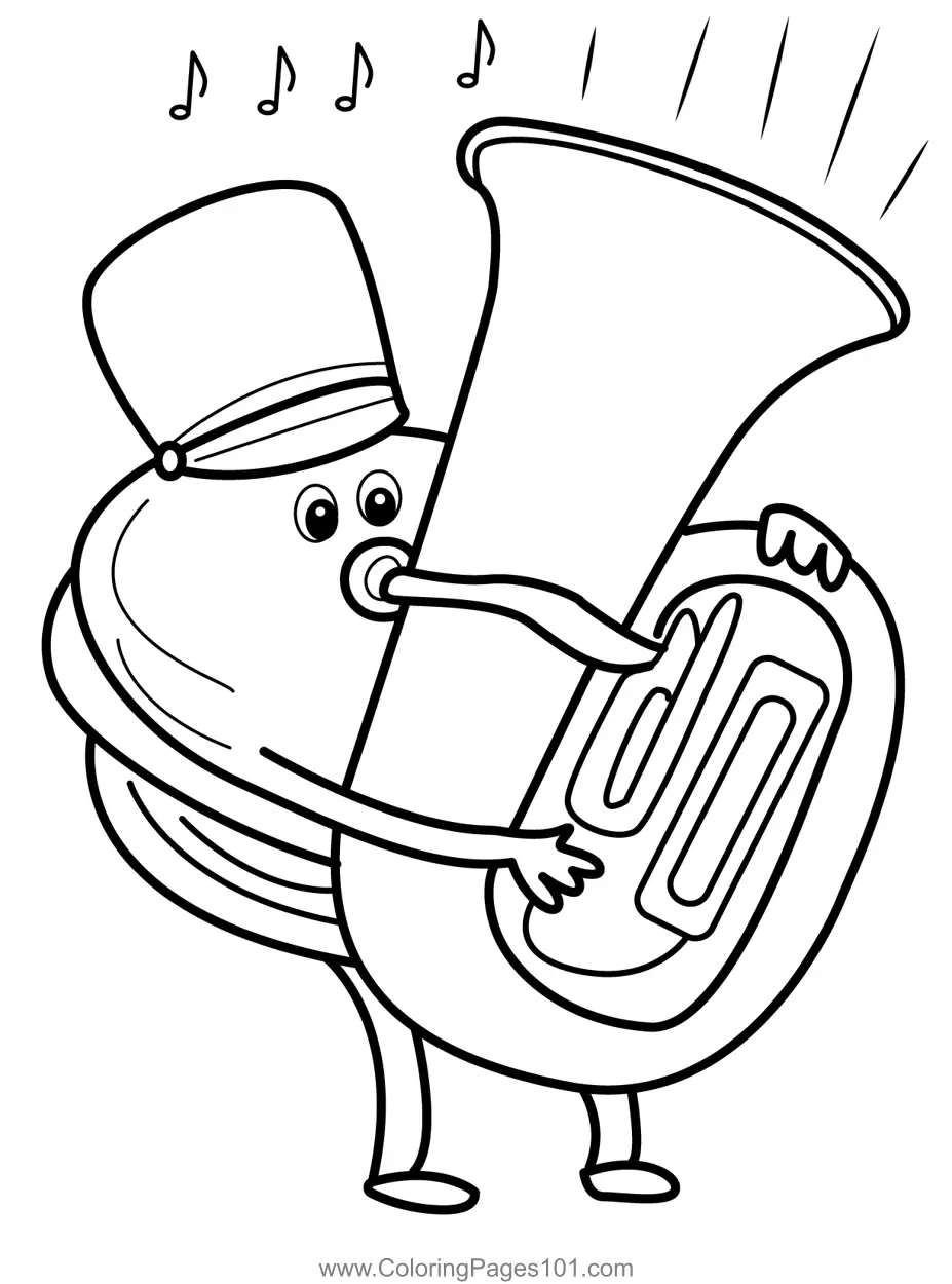 Tuba Coloring Pages 1