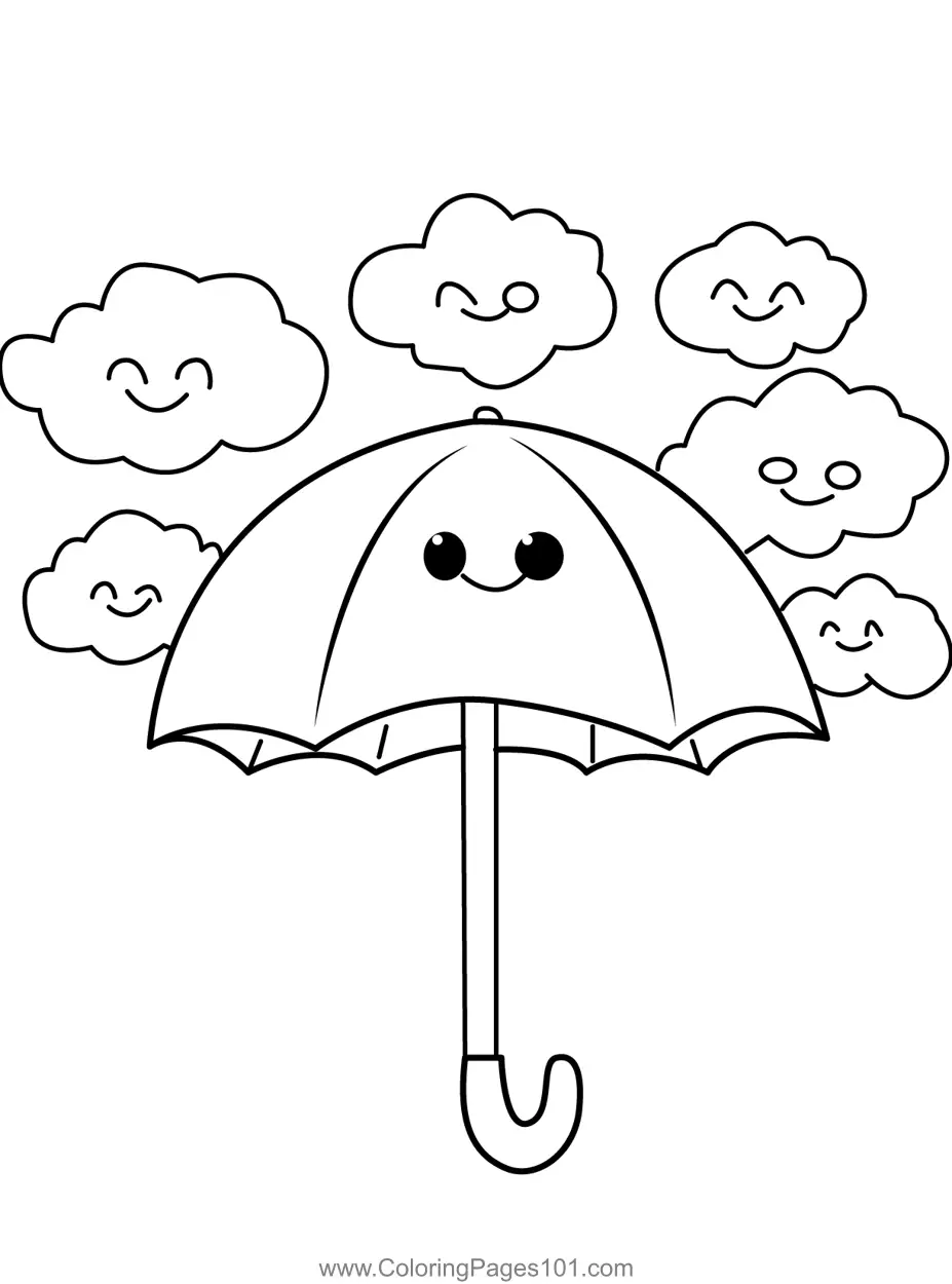 Umbrellas Coloring Pages 1