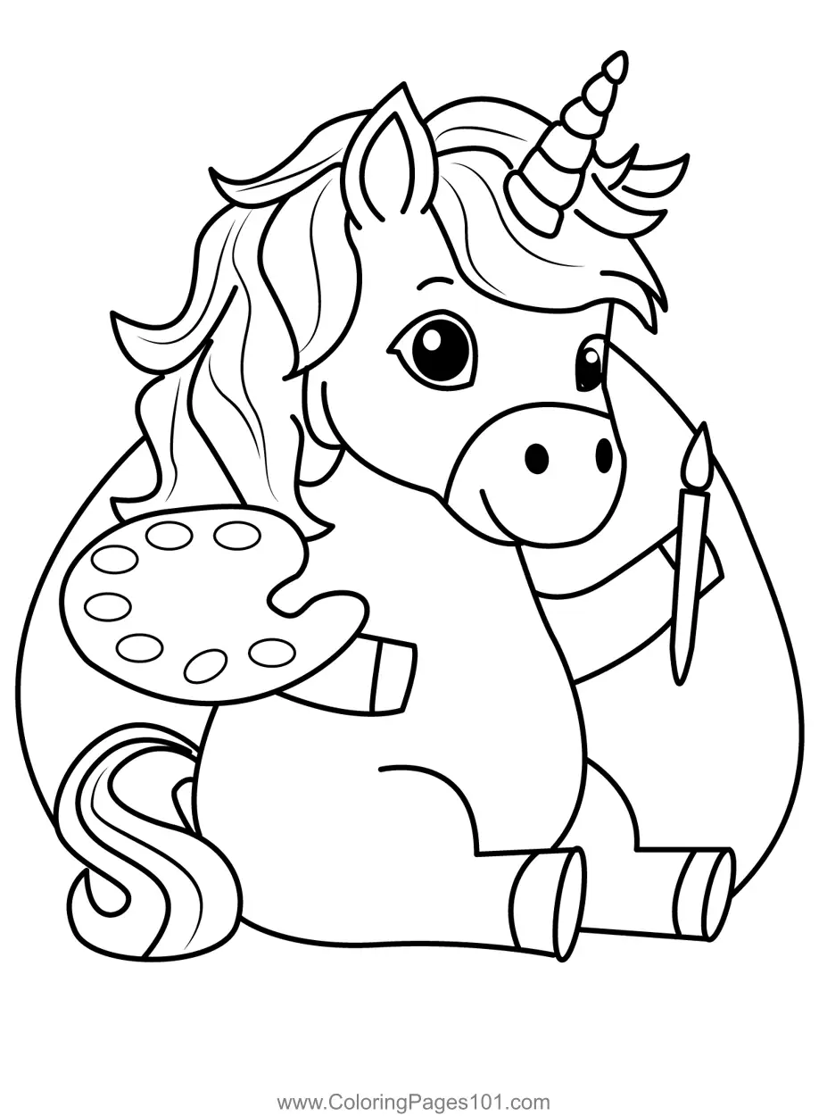Unicorns Coloring Pages 1