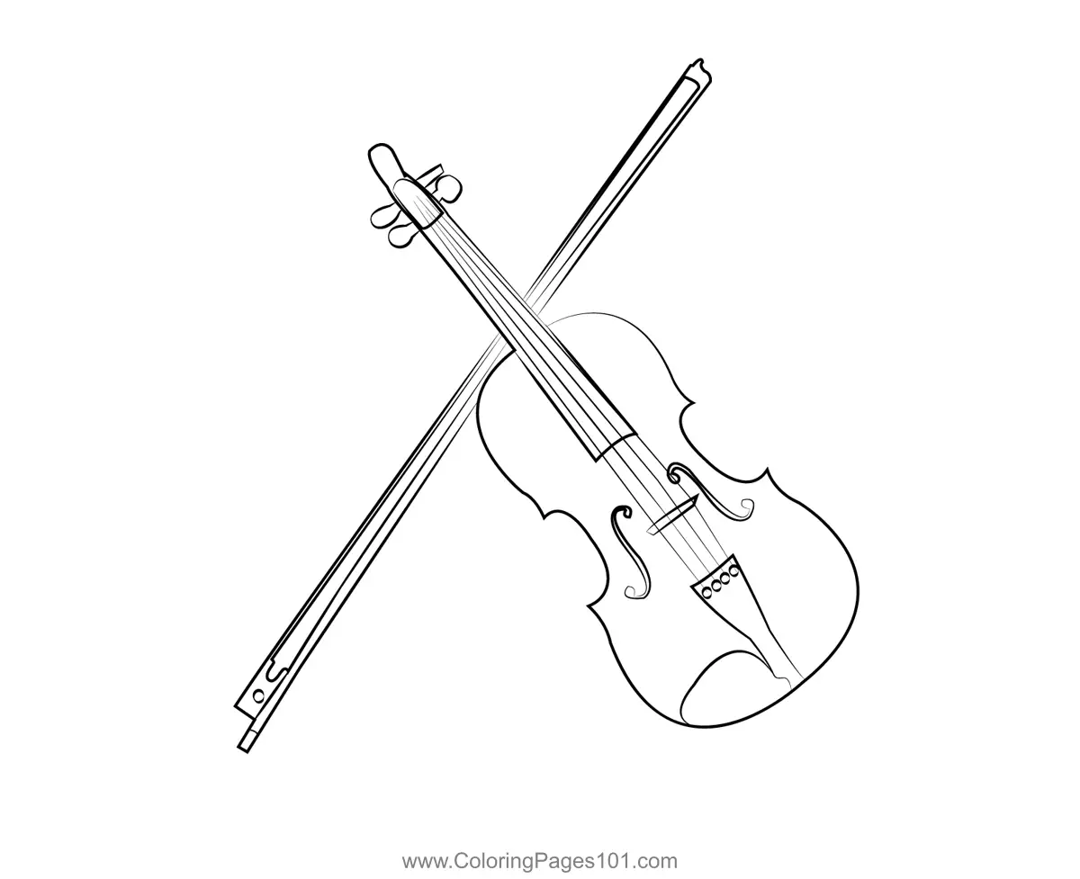 Violin Coloring Pages 4